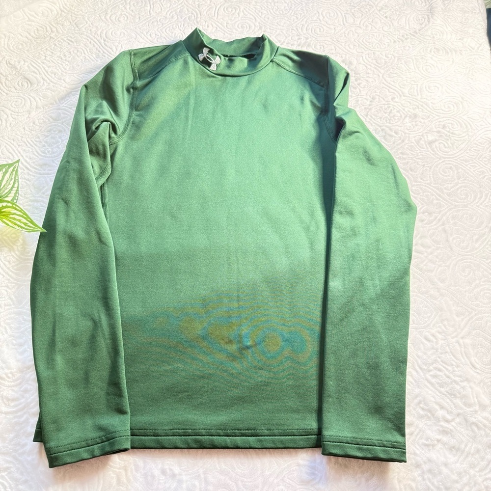 Under Armour ColdGear Mock Neck Top YLG Green